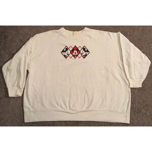 Vintage Mickey Inlimted Land n Sea Argyle Logo Crewneck Sweatshirt Women's 2X
